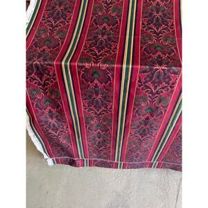 Vtg Thibaut Fabric Red Green Aristotle Stripe 8 Yards Polished Cotton Elegant